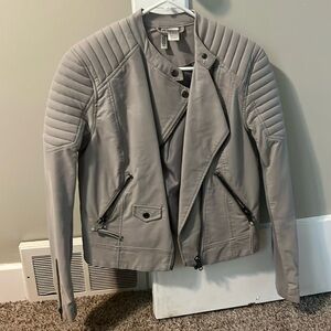 Light Gray Leather Jacket